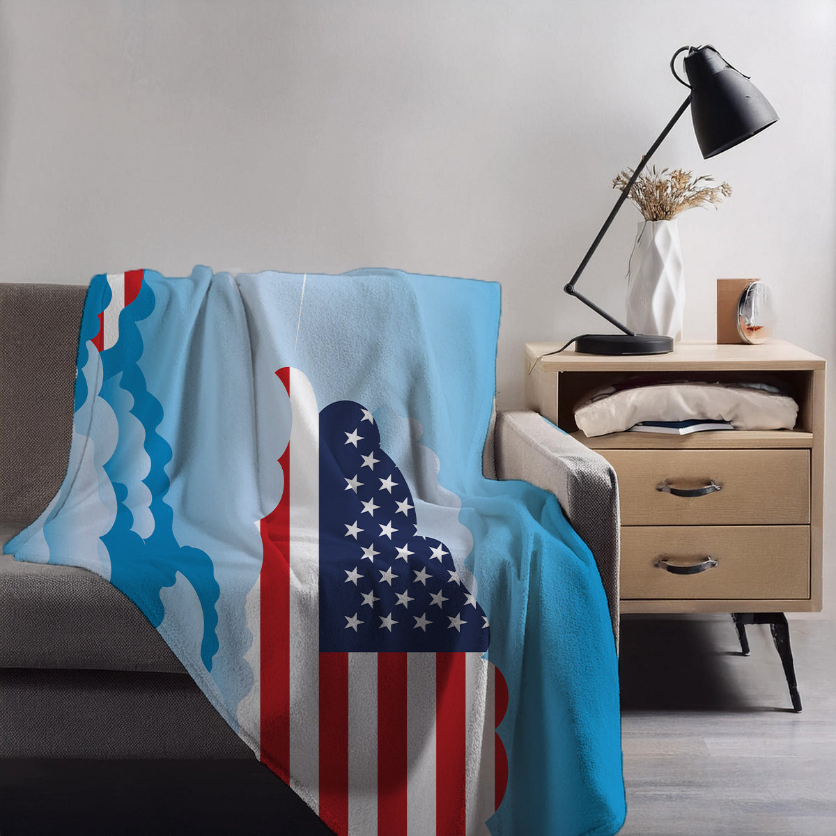 USA Day Clouds Blankets & Throws | Soft Premium Blankets | City Posters Plus