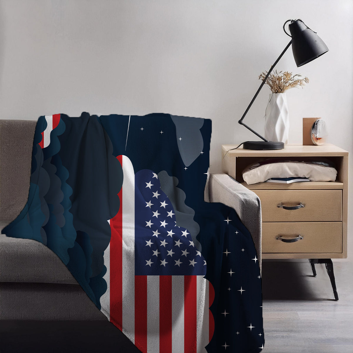 USA Night Clouds Blankets & Throws | Premium Soft Blankets | City Posters Plus