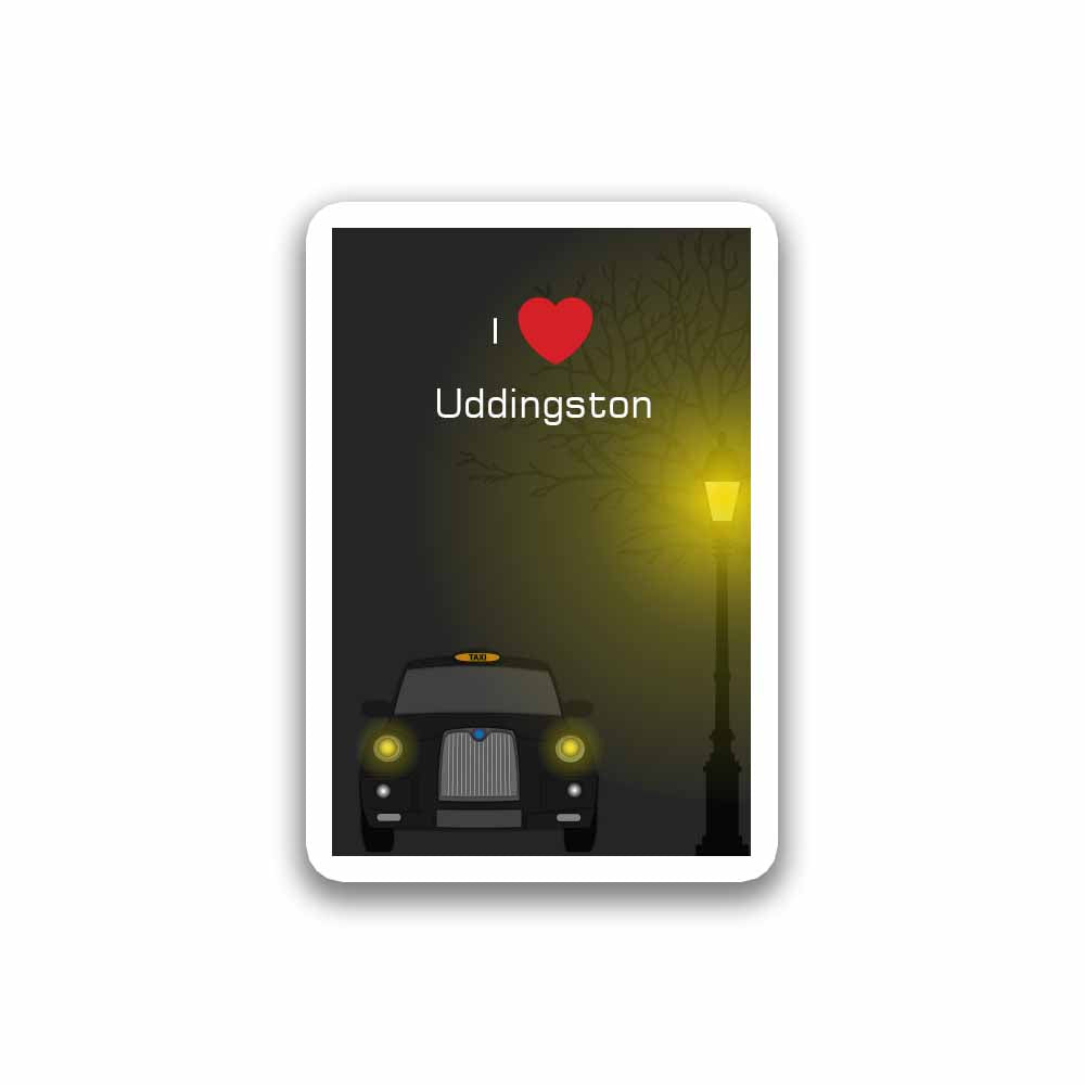 Uddingston Taxi Black Fridge Magnet