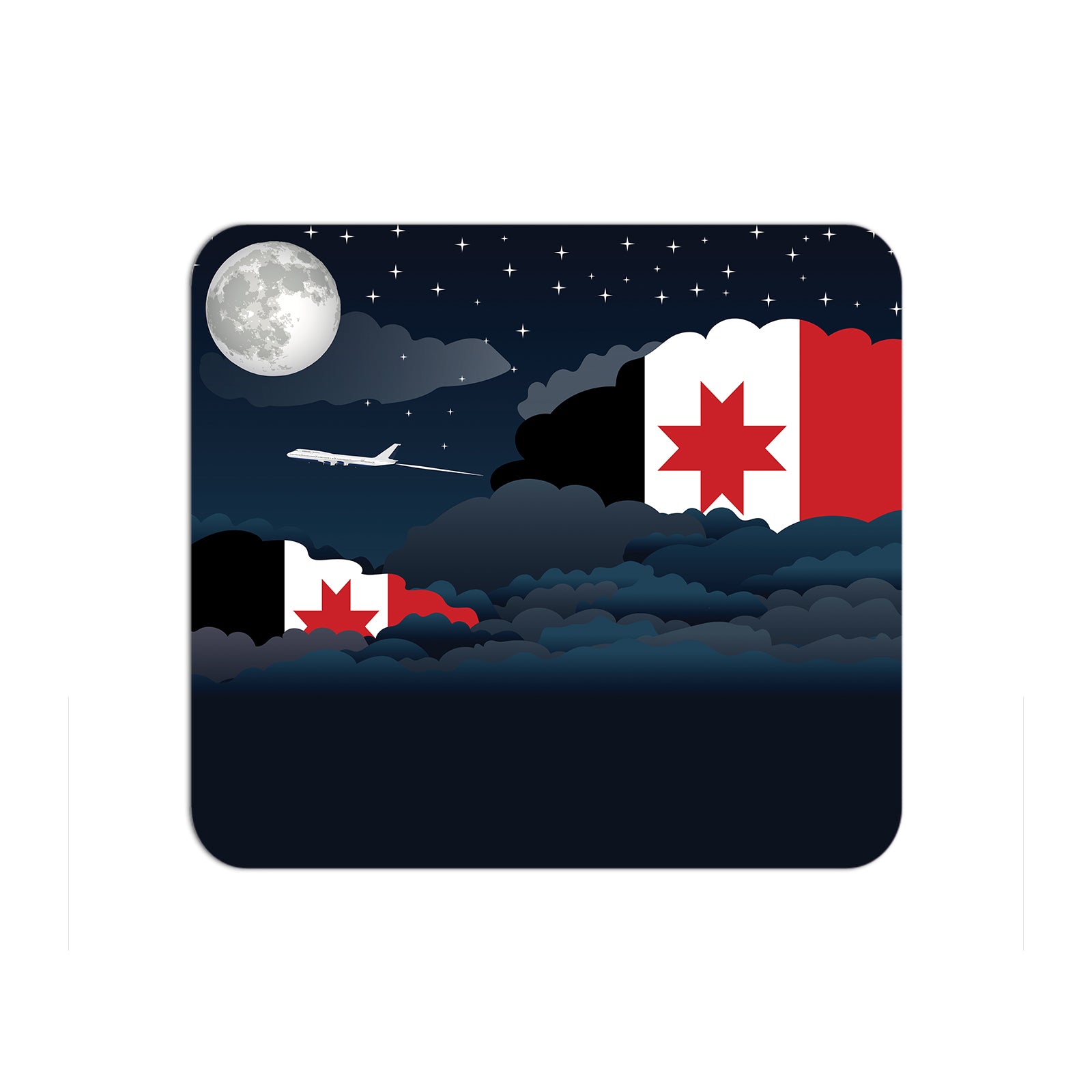 Udmurtia Airplane Airport Flight Night Clouds Mousepad 