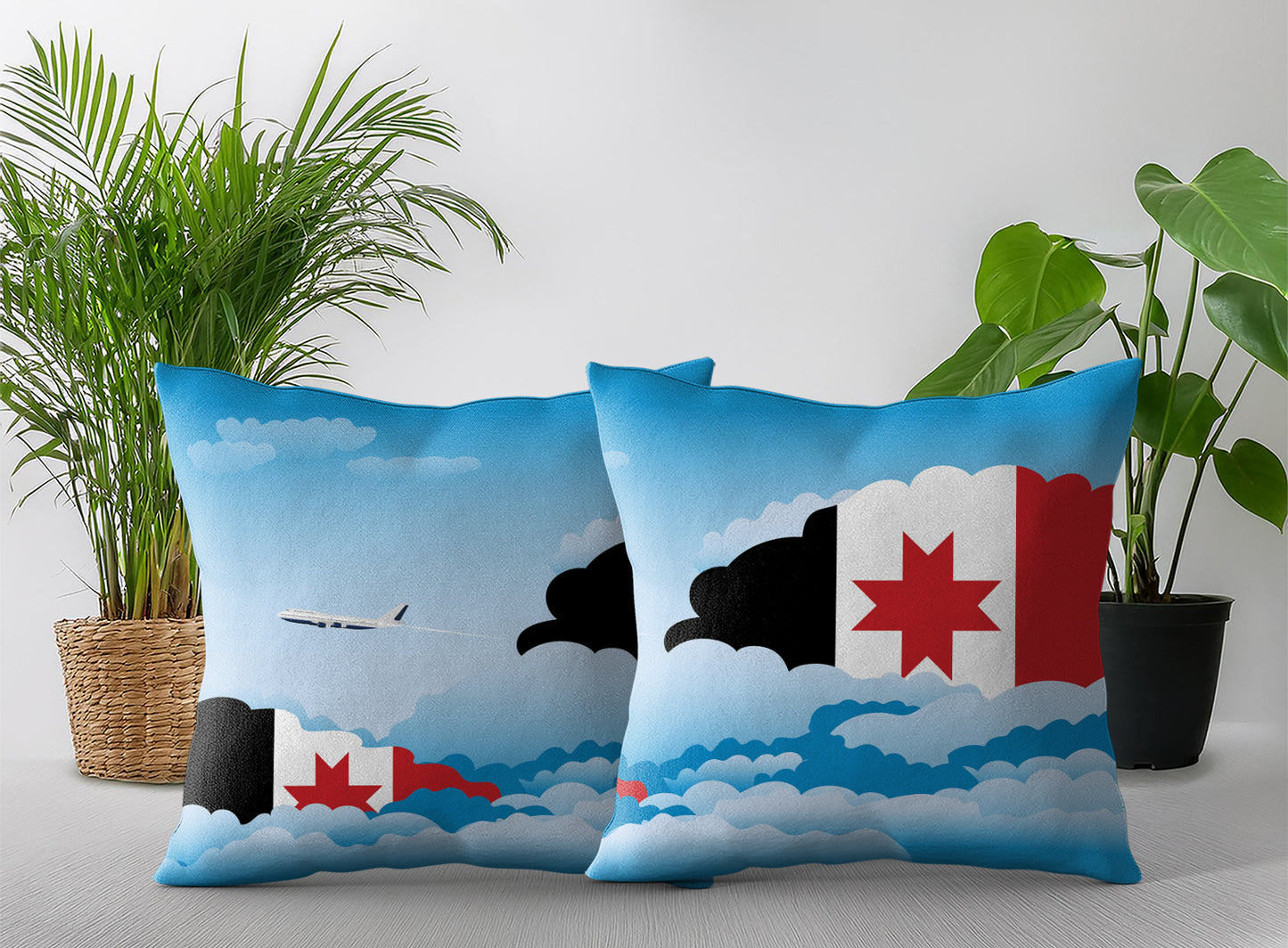 Udmurtia Day Clouds Pillow Case and Pillow Throw