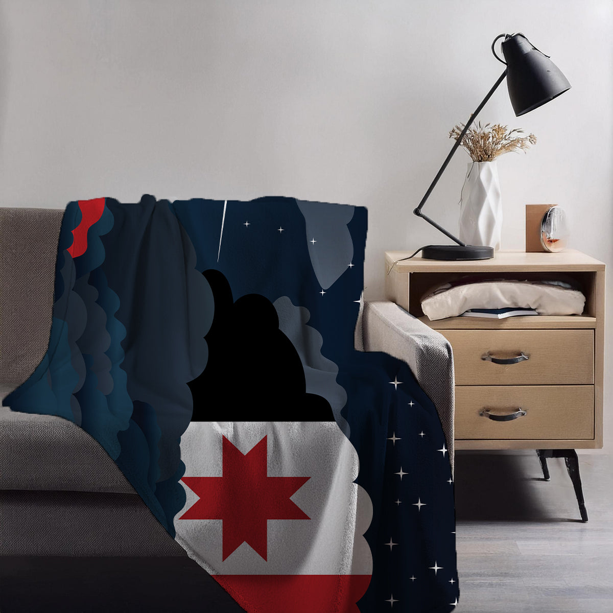 Udmurtia Night Clouds Blankets & Throws | Premium Soft Blankets | City Posters Plus