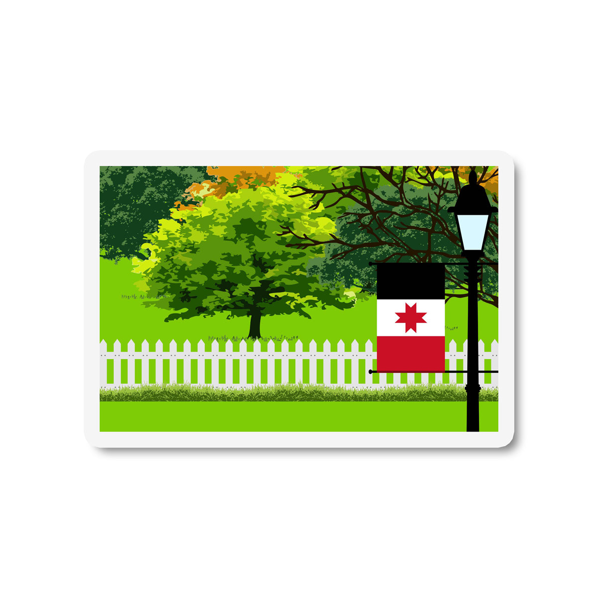Udmurtia Trees Street Lamp Fridge Magnet