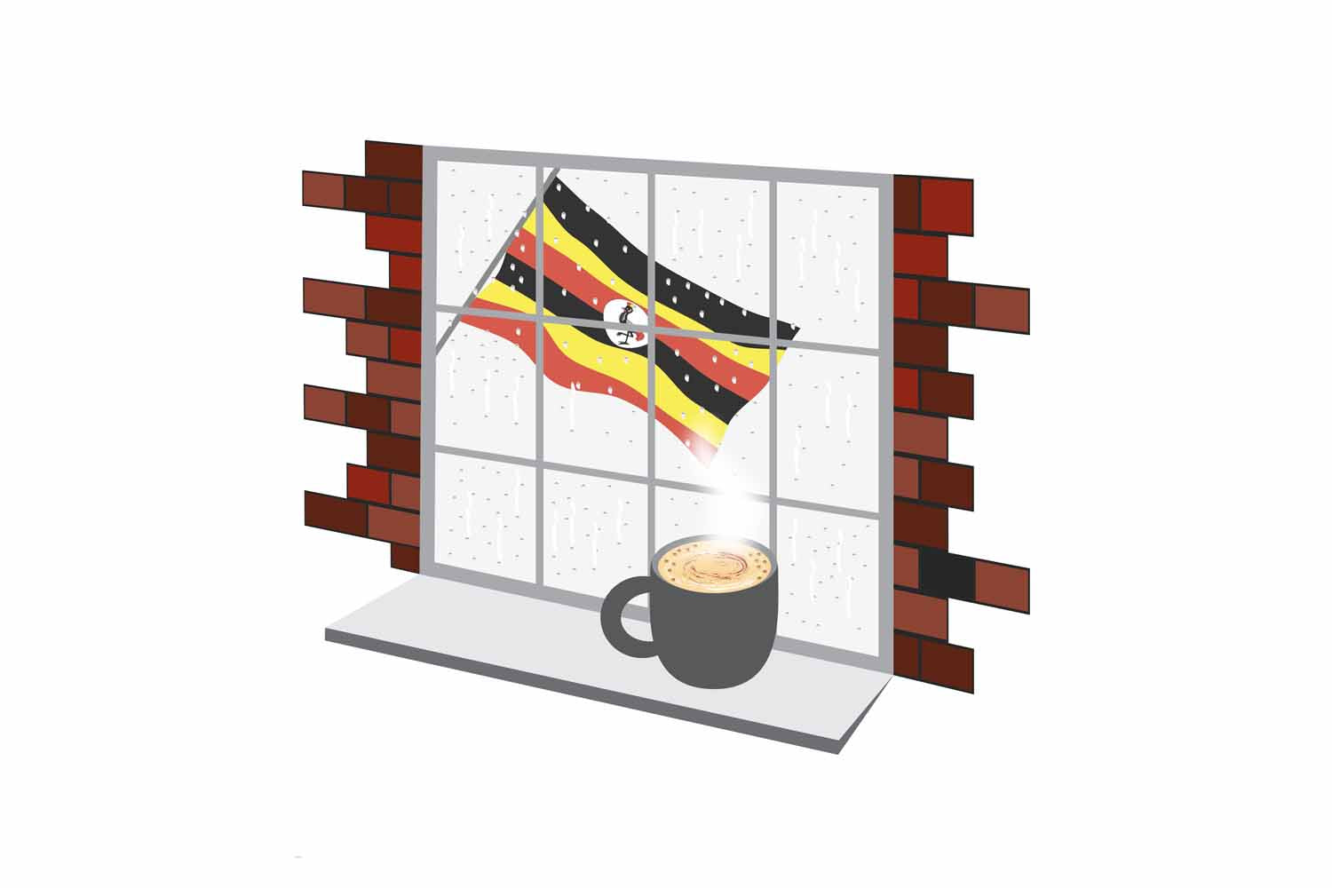 Uganda Coffee Rain Window Fridge Magnet
