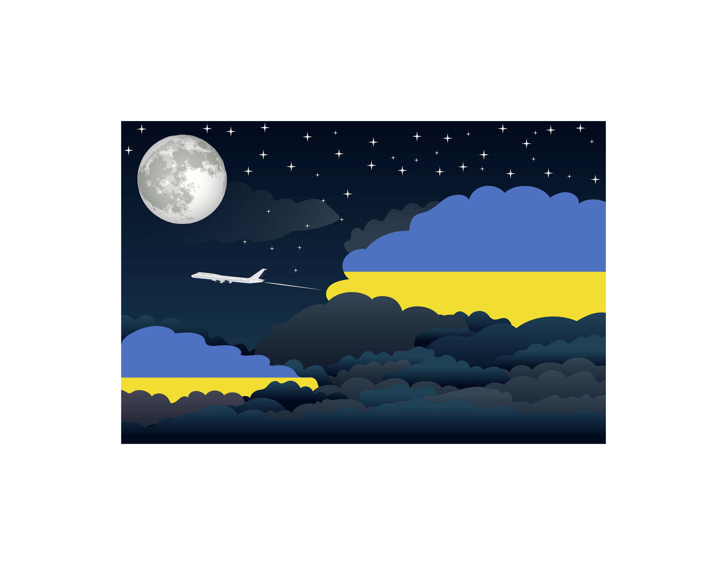 Ukraine Night Clouds Blankets & Throws | Premium Soft Blankets | City Posters Plus