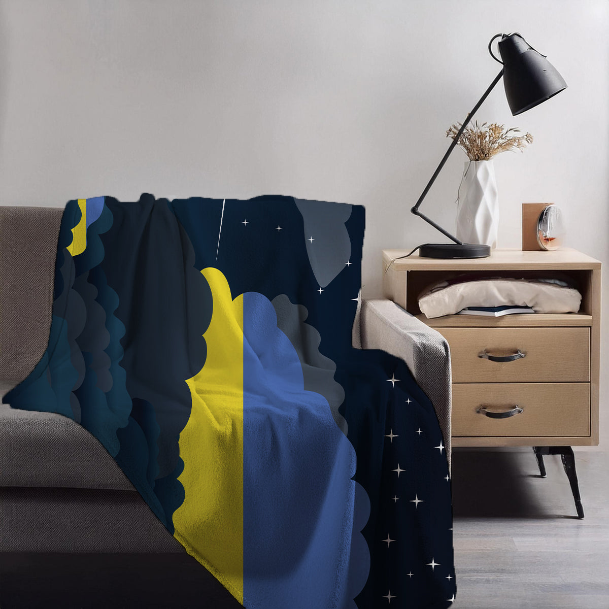 Ukraine Night Clouds Blankets & Throws | Premium Soft Blankets | City Posters Plus