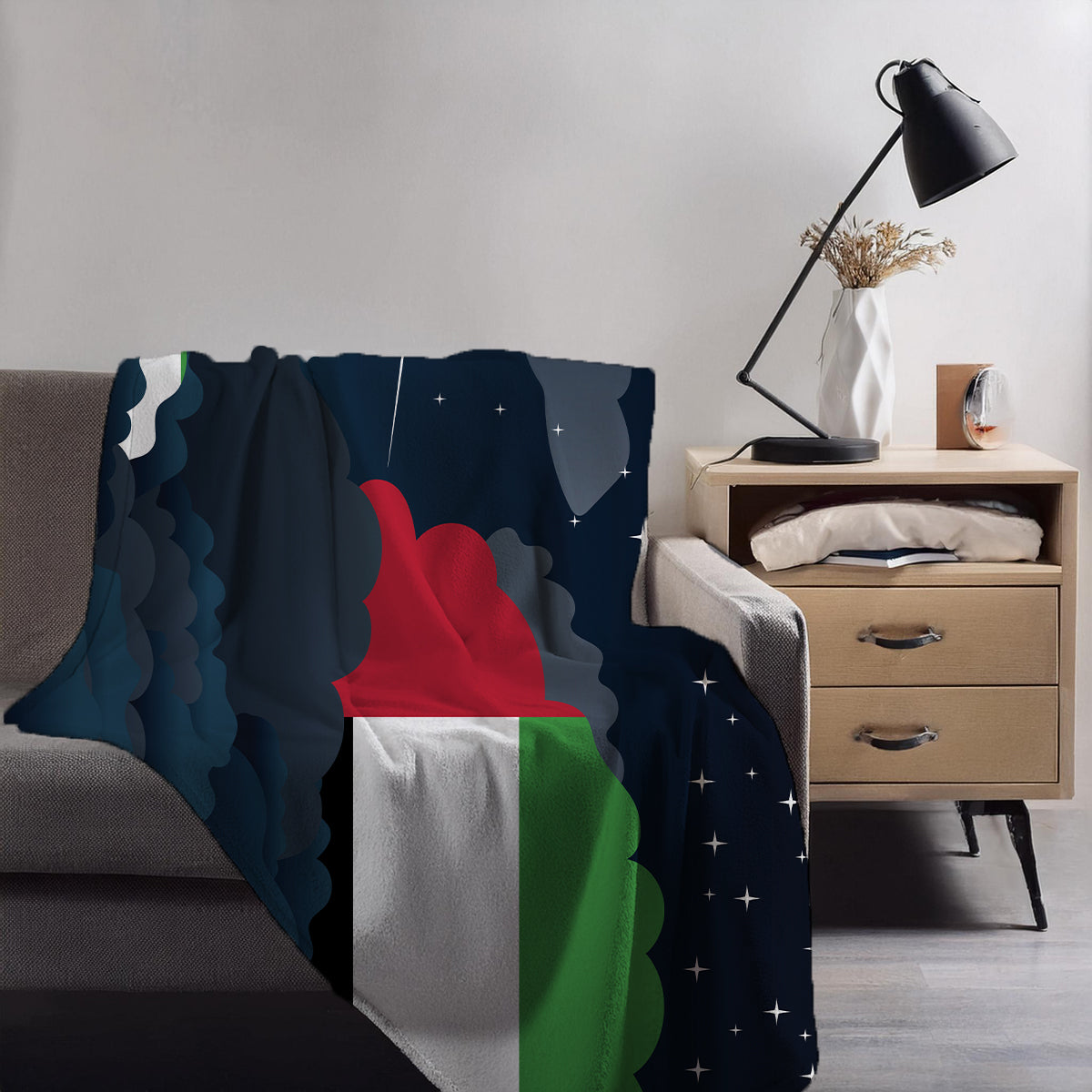 United Arab Emirates Night Clouds Blankets & Throws | Premium Soft Blankets | City Posters Plus
