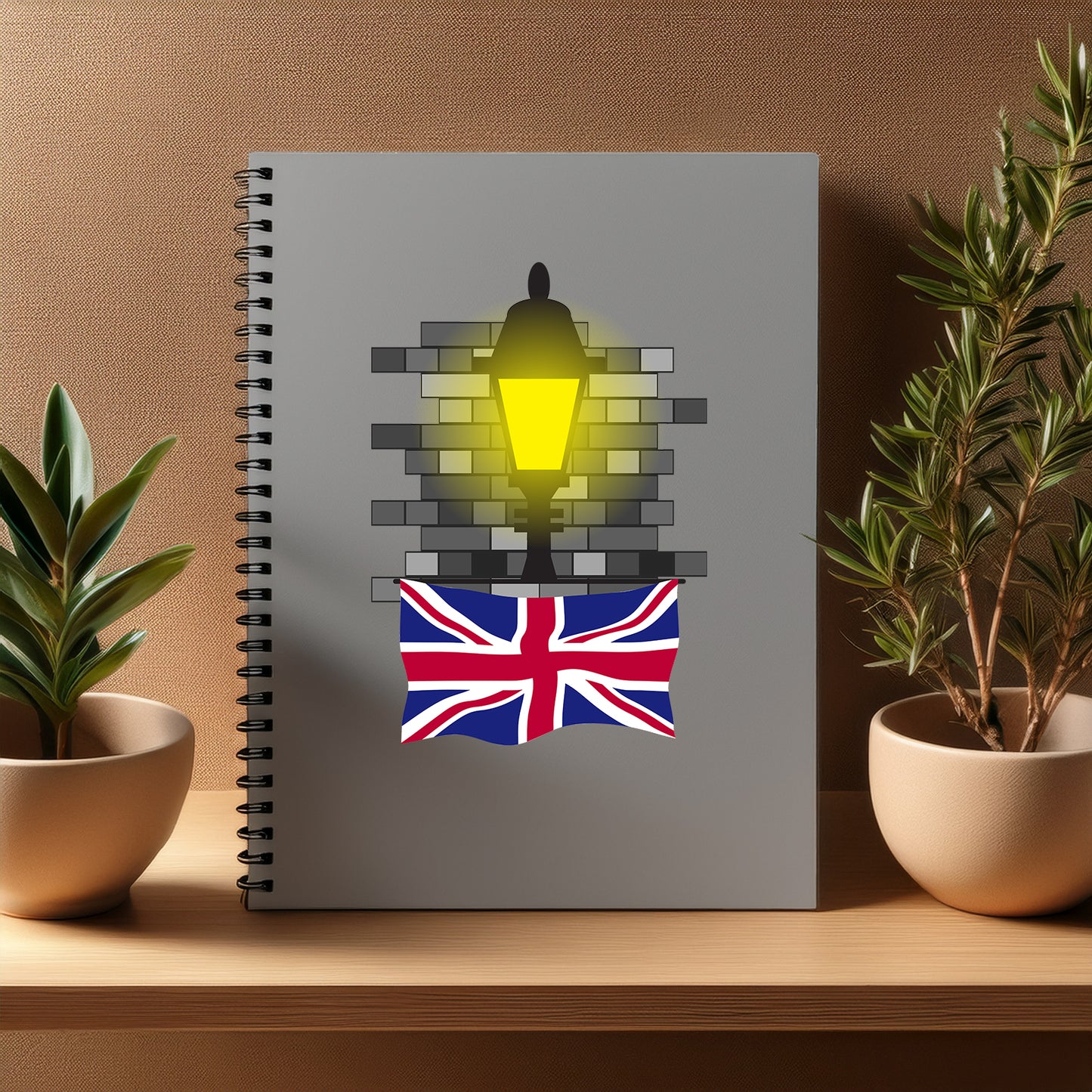 United KIngdom  Street Lamp Bricks Notebook