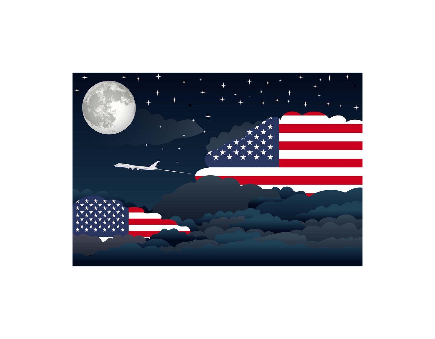 USA Night Clouds Blankets & Throws | Premium Soft Blankets | City Posters Plus