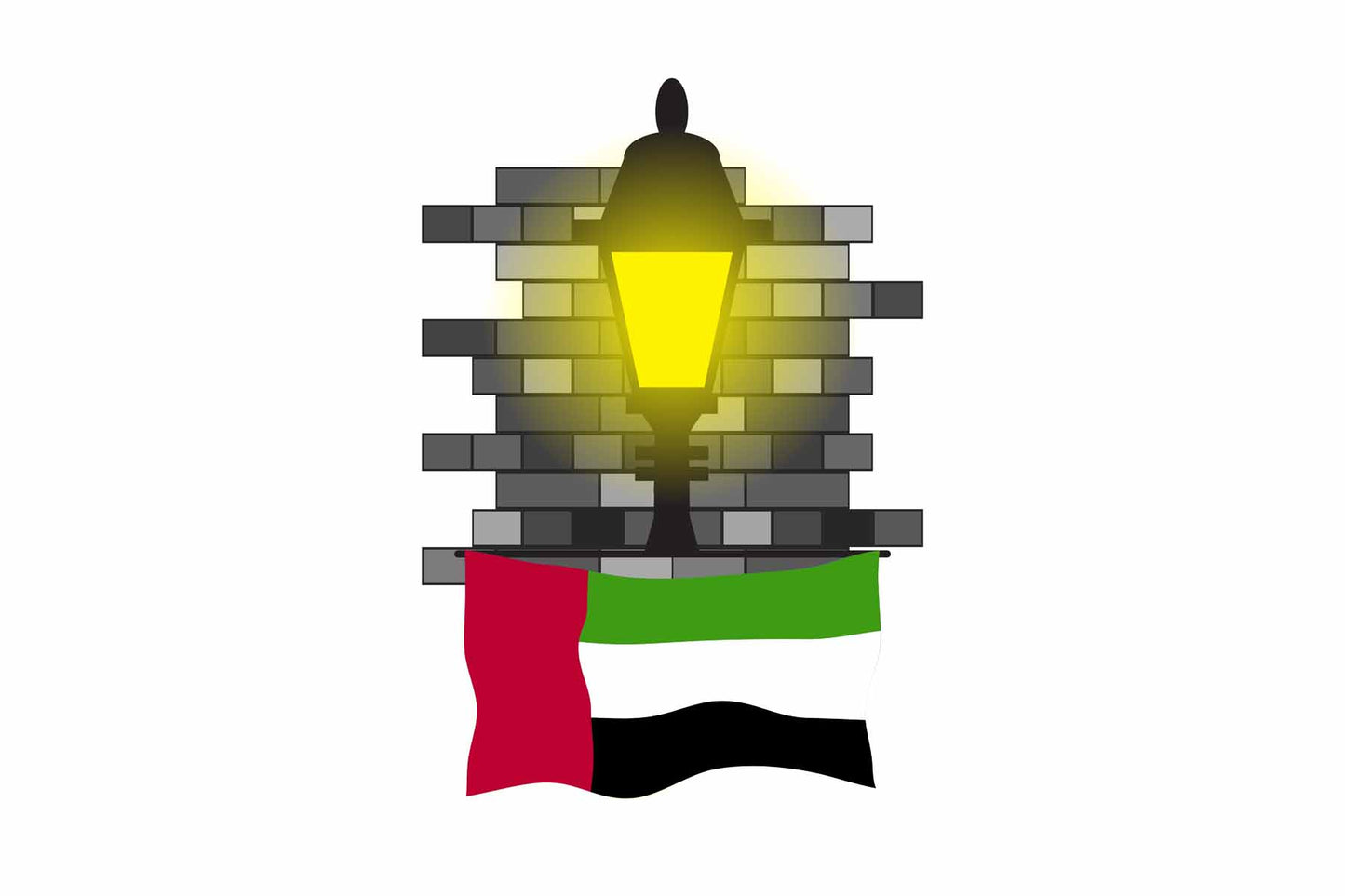United Arab Emirates Street Lamp Bricks Fridge Magnet