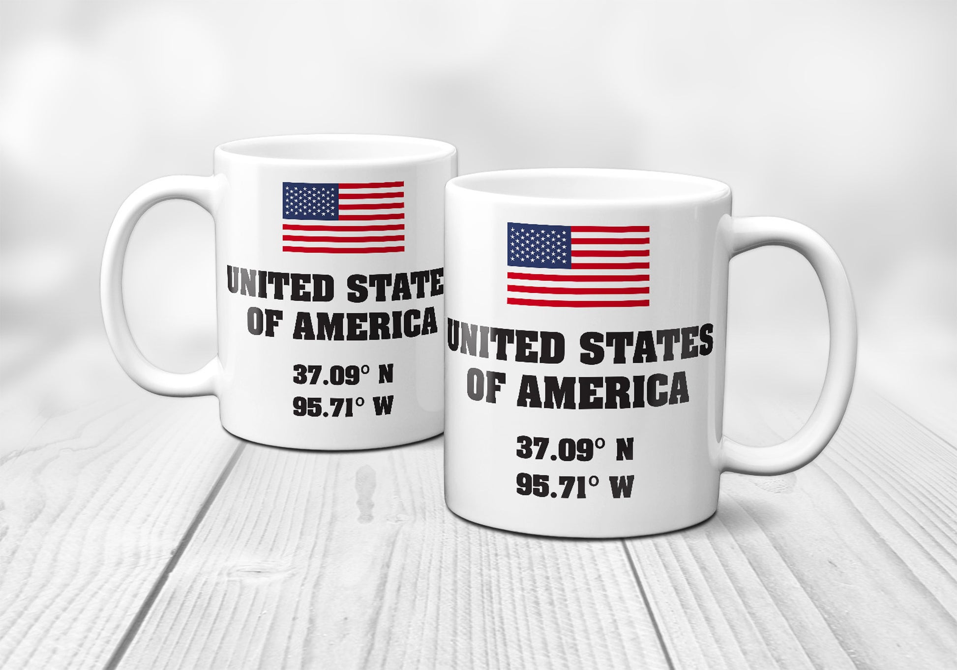 United States of America Laitutude Longitude Mug