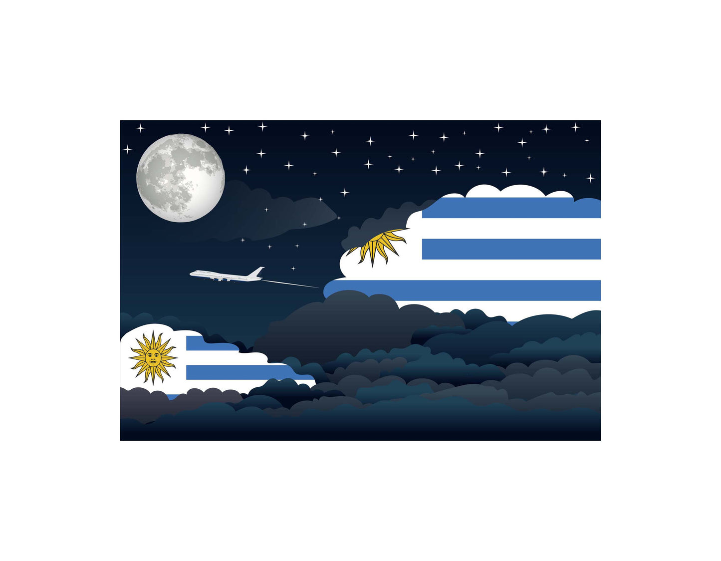 Uruguay Night Clouds Blankets & Throws | Premium Soft Blankets | City Posters Plus