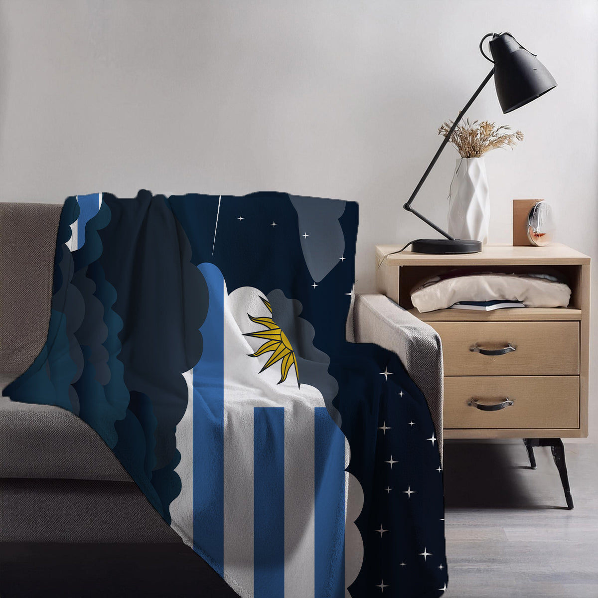 Uruguay Night Clouds Blankets & Throws | Premium Soft Blankets | City Posters Plus
