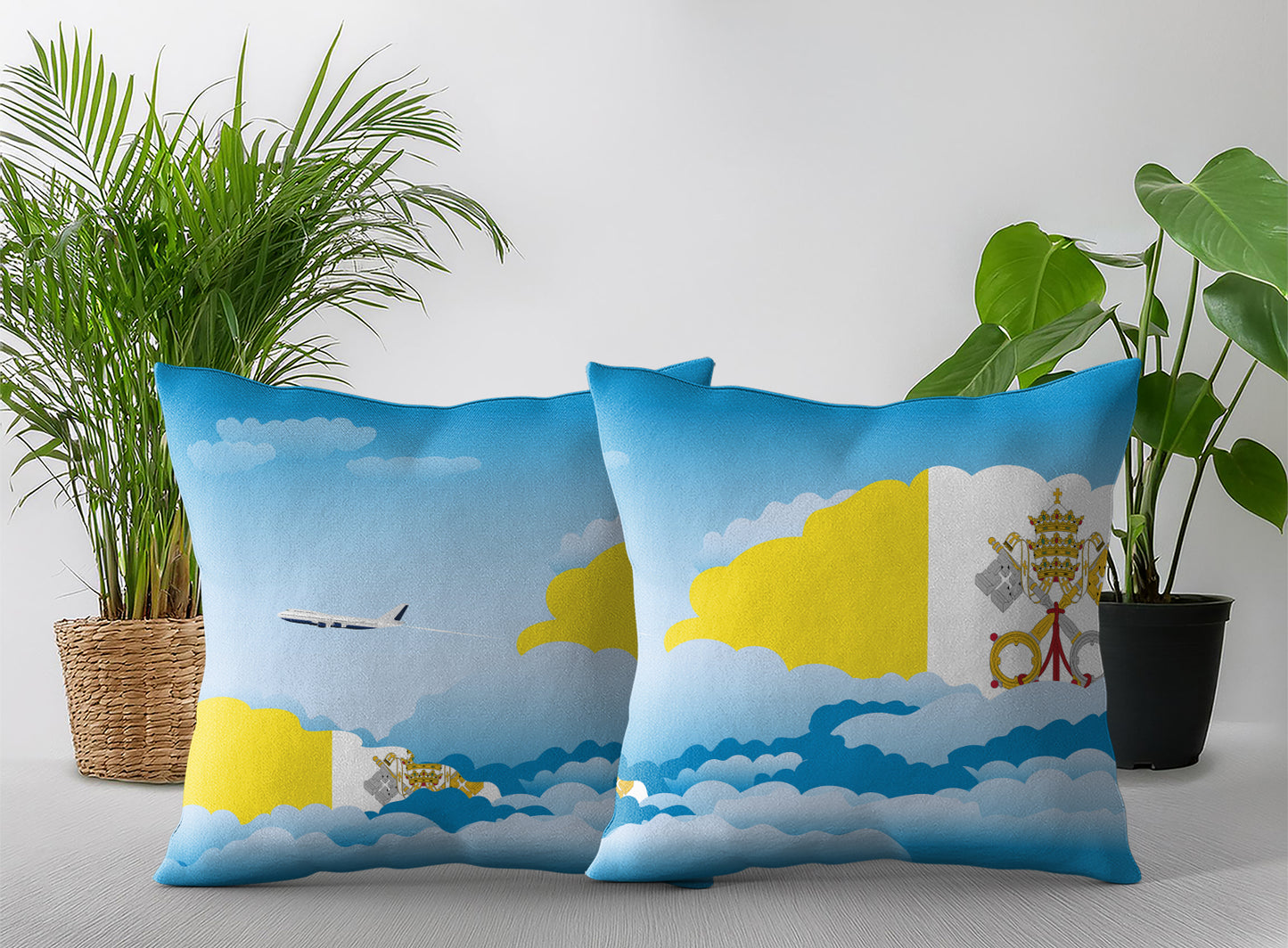 Vatican City Holy See World Airplane Day Clouds Square & Rectangle Pillow Cases | Aviation Decorative Pillow Covers