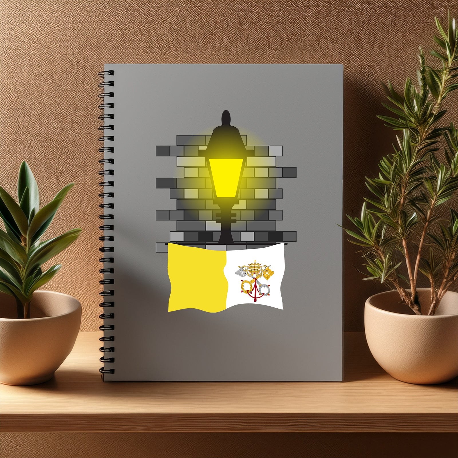 Vatican City Holy See  Street Lamp Bricks Notebook