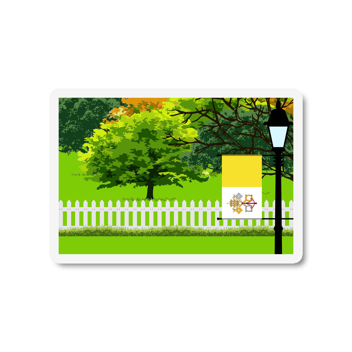 Vatican City Holy See Trees Street Lamp Fridge Magnet