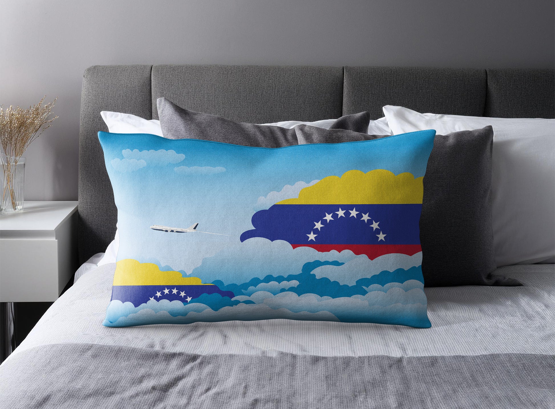 Venezuela World Airplane Day Clouds Square & Rectangle Pillow Cases | Aviation Decorative Pillow Covers