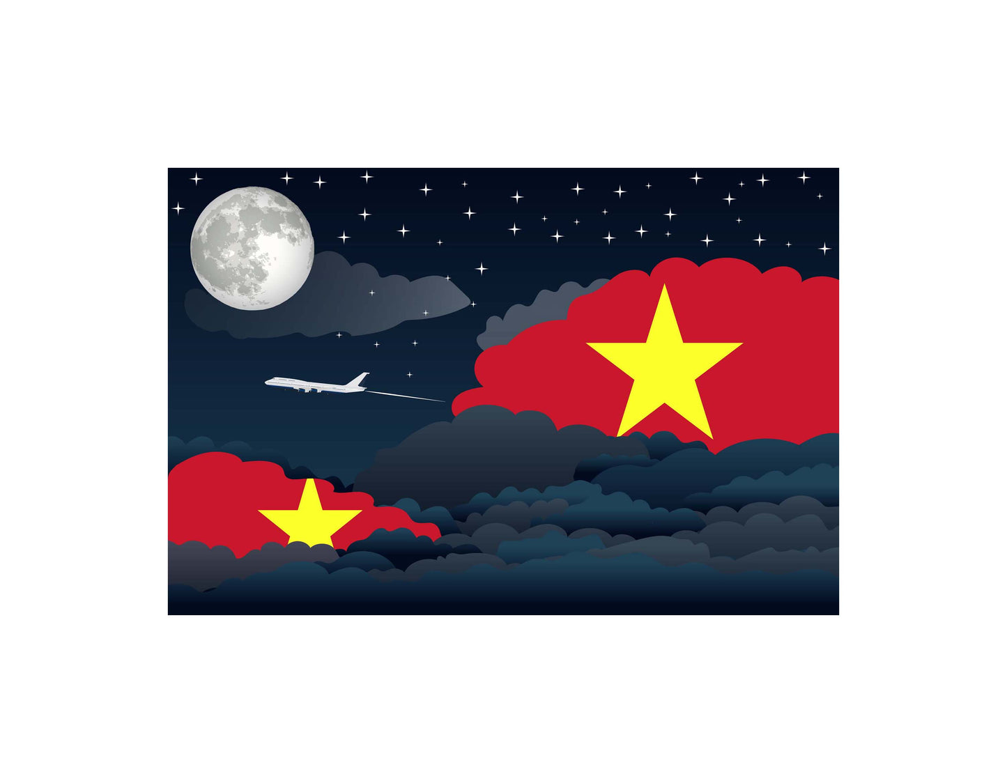 Vietnam Night Clouds Blankets & Throws | Premium Soft Blankets | City Posters Plus