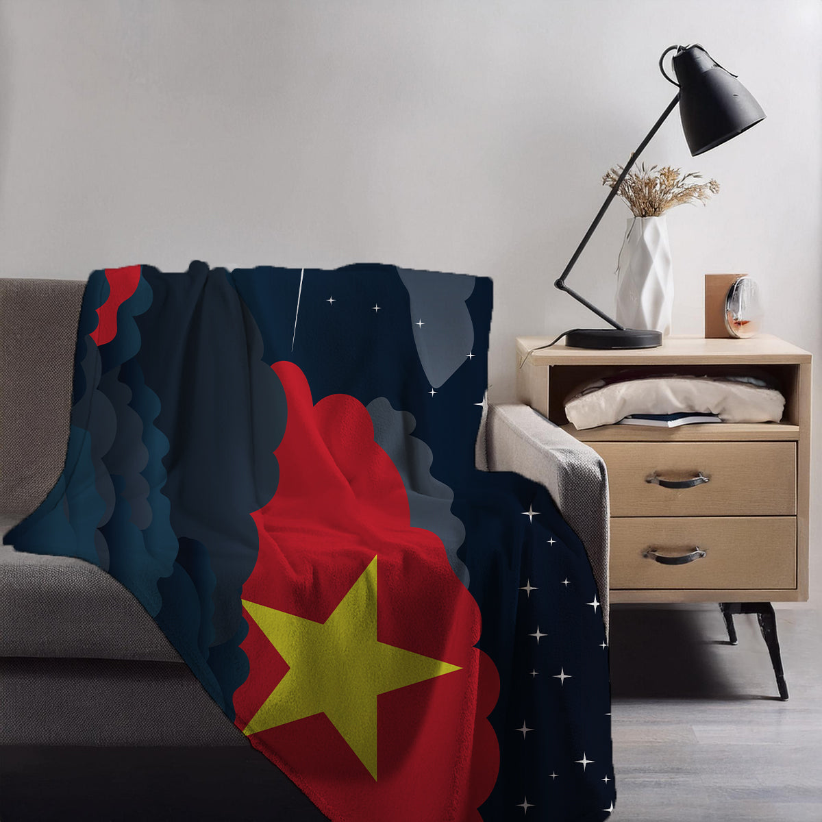 Vietnam Night Clouds Blankets & Throws | Premium Soft Blankets | City Posters Plus