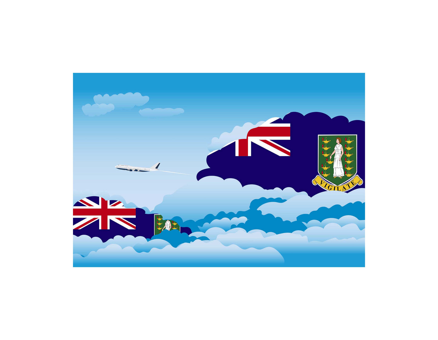 Virgin Islands UK Day Clouds Blankets & Throws | Soft Premium Blankets | City Posters Plus