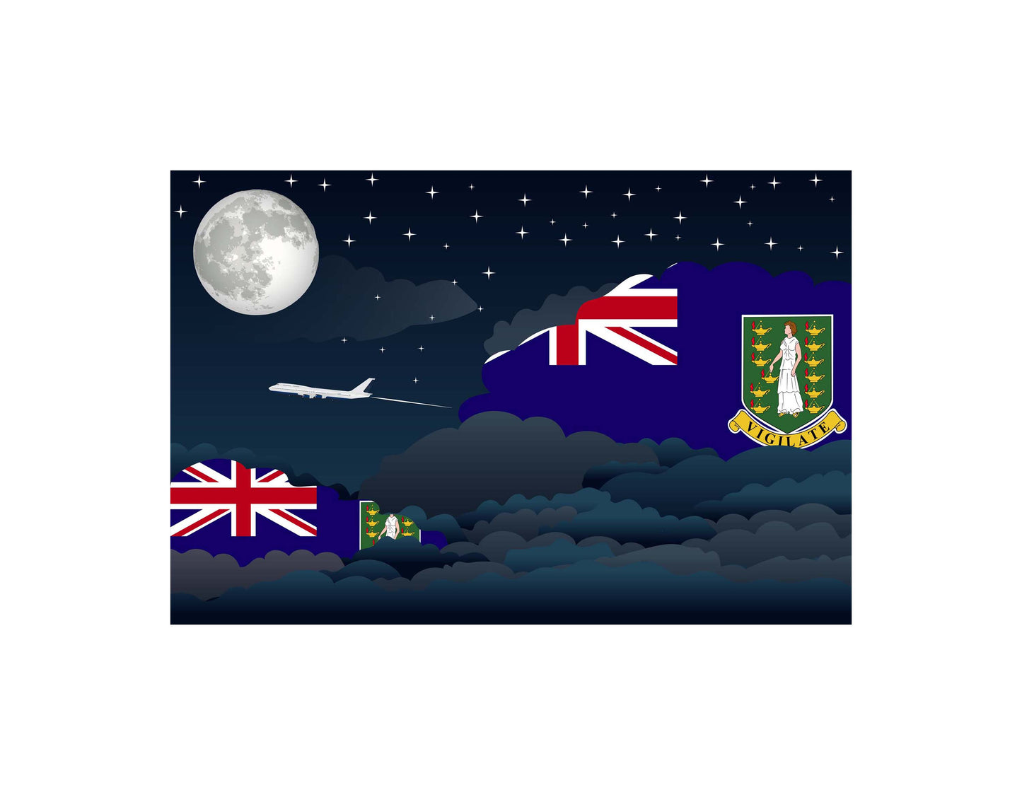 Virgin Islands UK Night Clouds Blankets & Throws | Premium Soft Blankets | City Posters Plus
