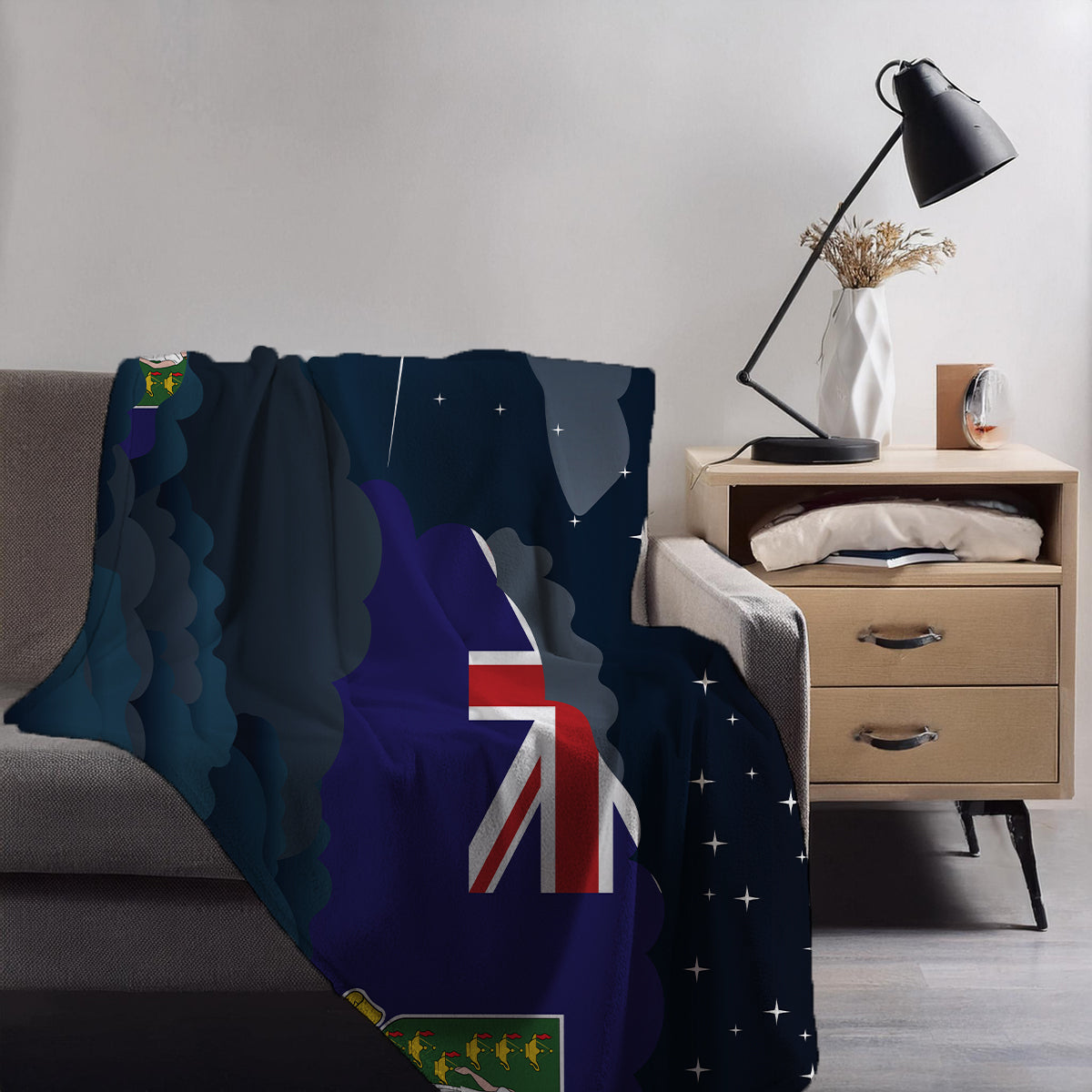 Virgin Islands UK Night Clouds Blankets & Throws | Premium Soft Blankets | City Posters Plus