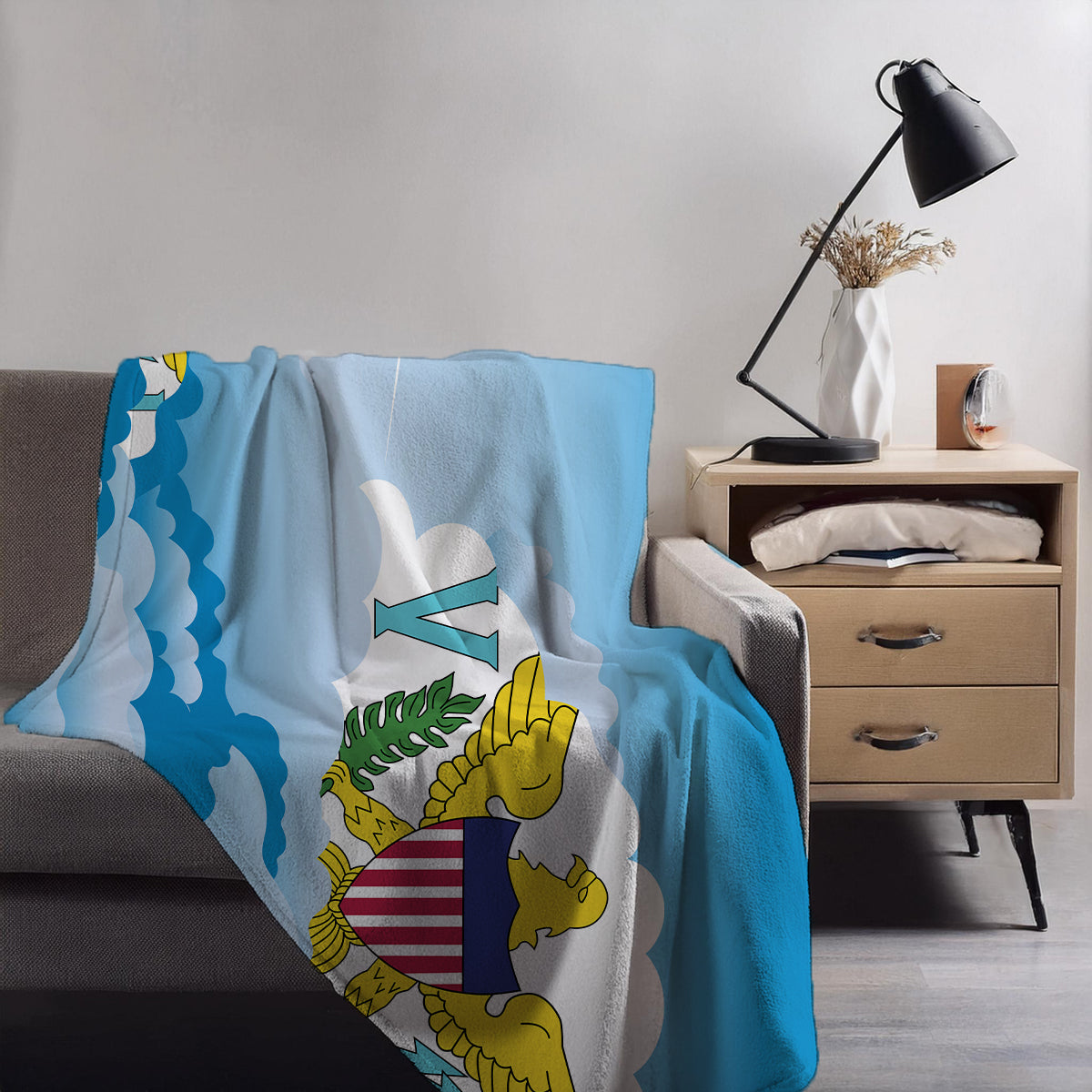 Virgin Islands US Day Clouds Blankets & Throws | Soft Premium Blankets | City Posters Plus