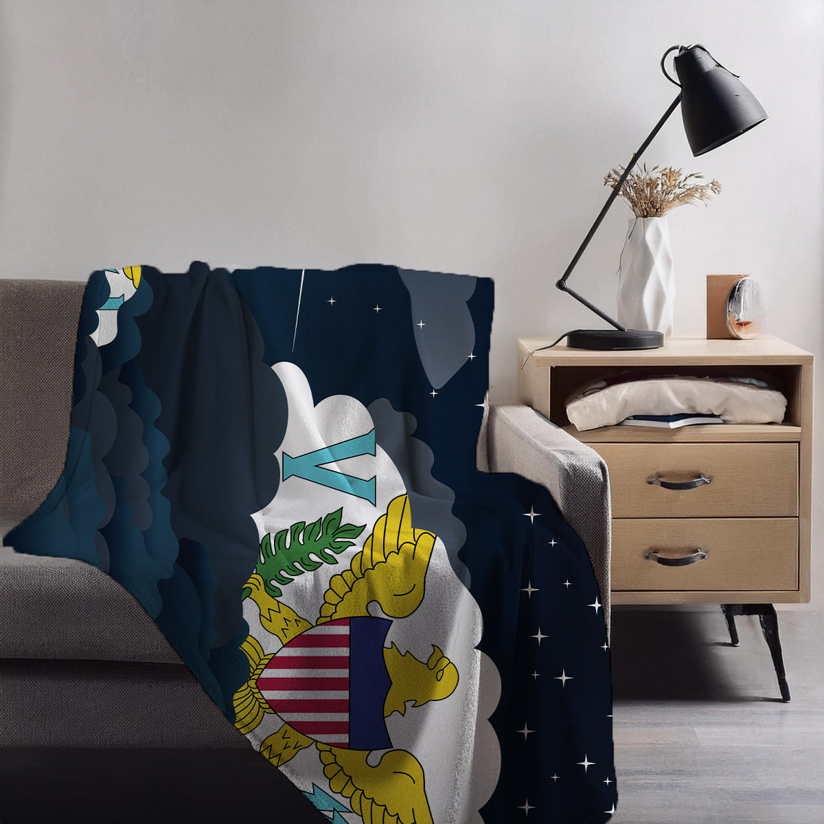 Virgin Islands US Night Clouds Blankets & Throws | Premium Soft Blankets | City Posters Plus