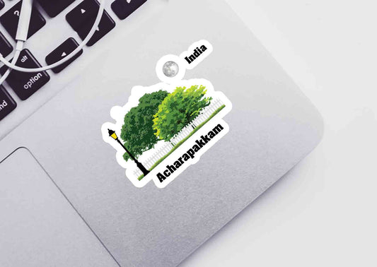 Acharapakkam Home Trees Moon Shape Sticker