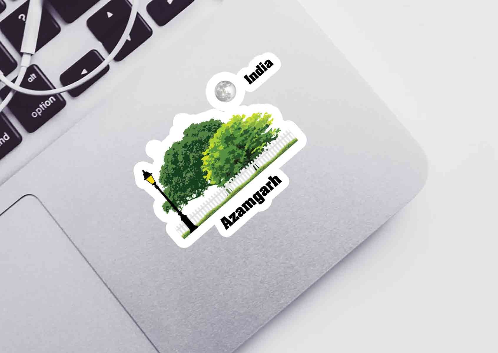 Azamgarh Home Trees Moon Shape Sticker