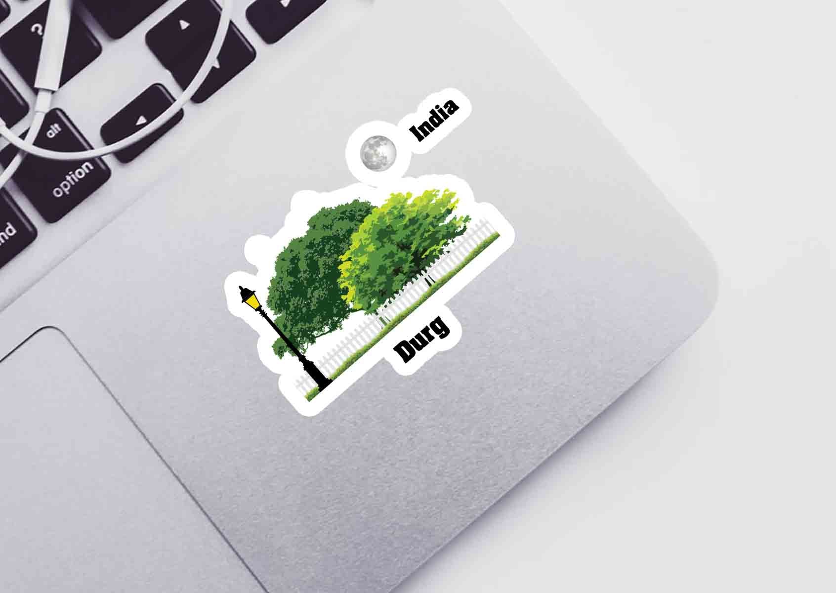 Durg Home Trees Moon Shape Sticker
