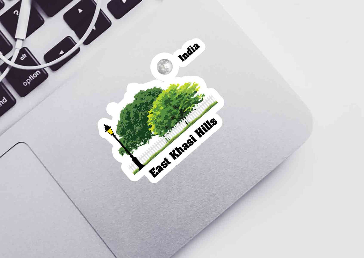 East Khasi Hills Home Trees Moon Shape Sticker