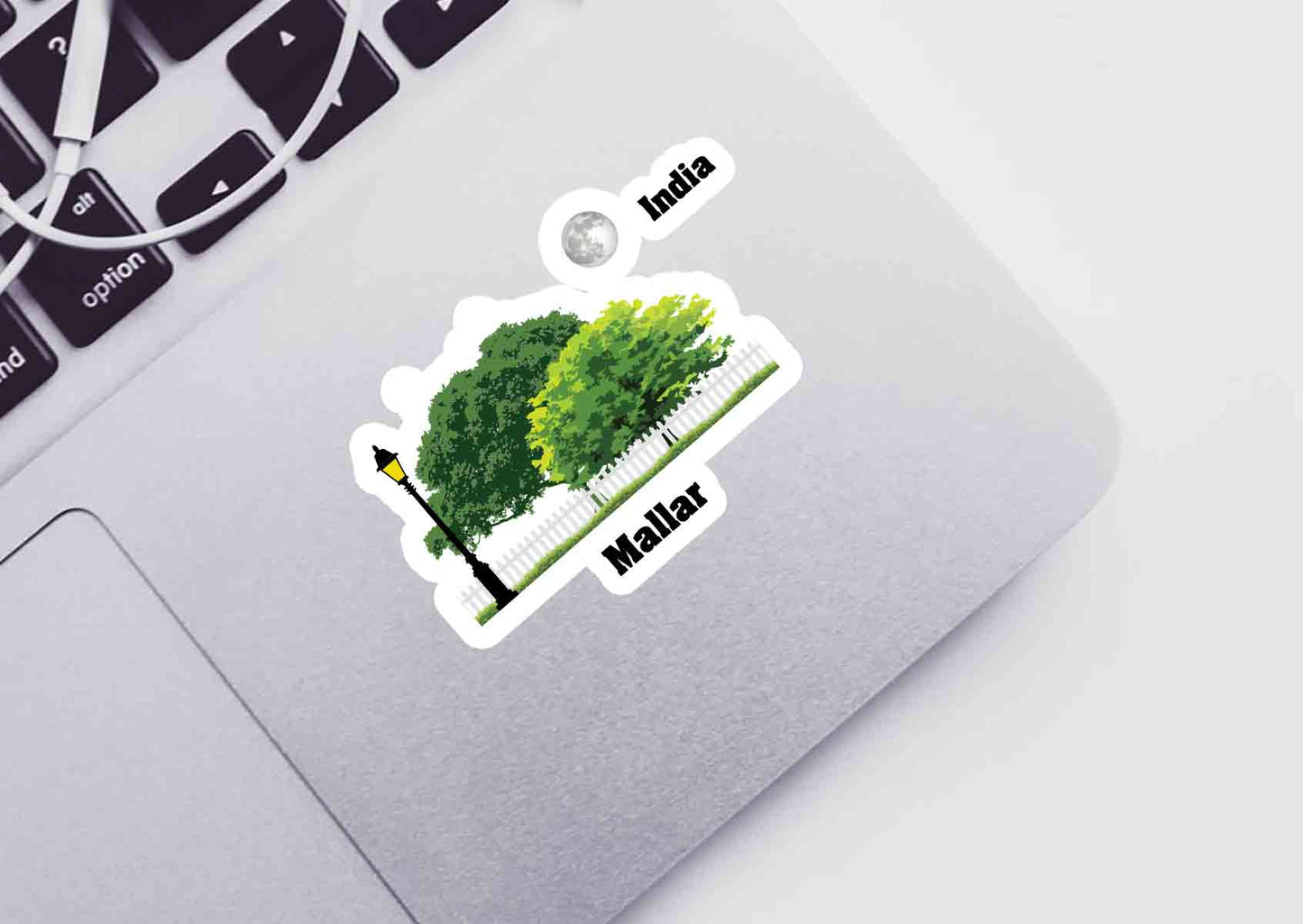 Mallar Home Trees Moon Shape Sticker