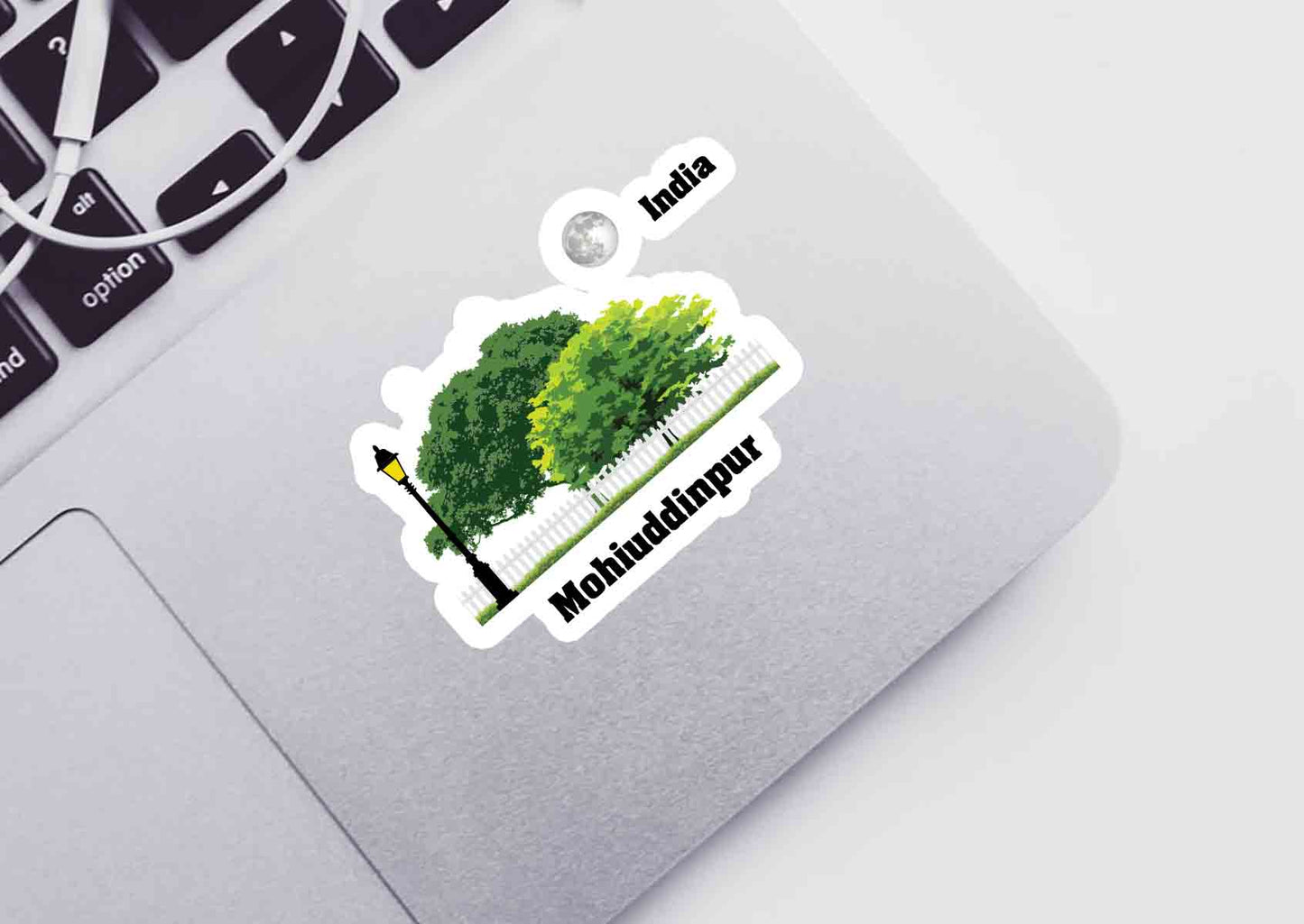 Mohiuddinpur Home Trees Moon Shape Sticker