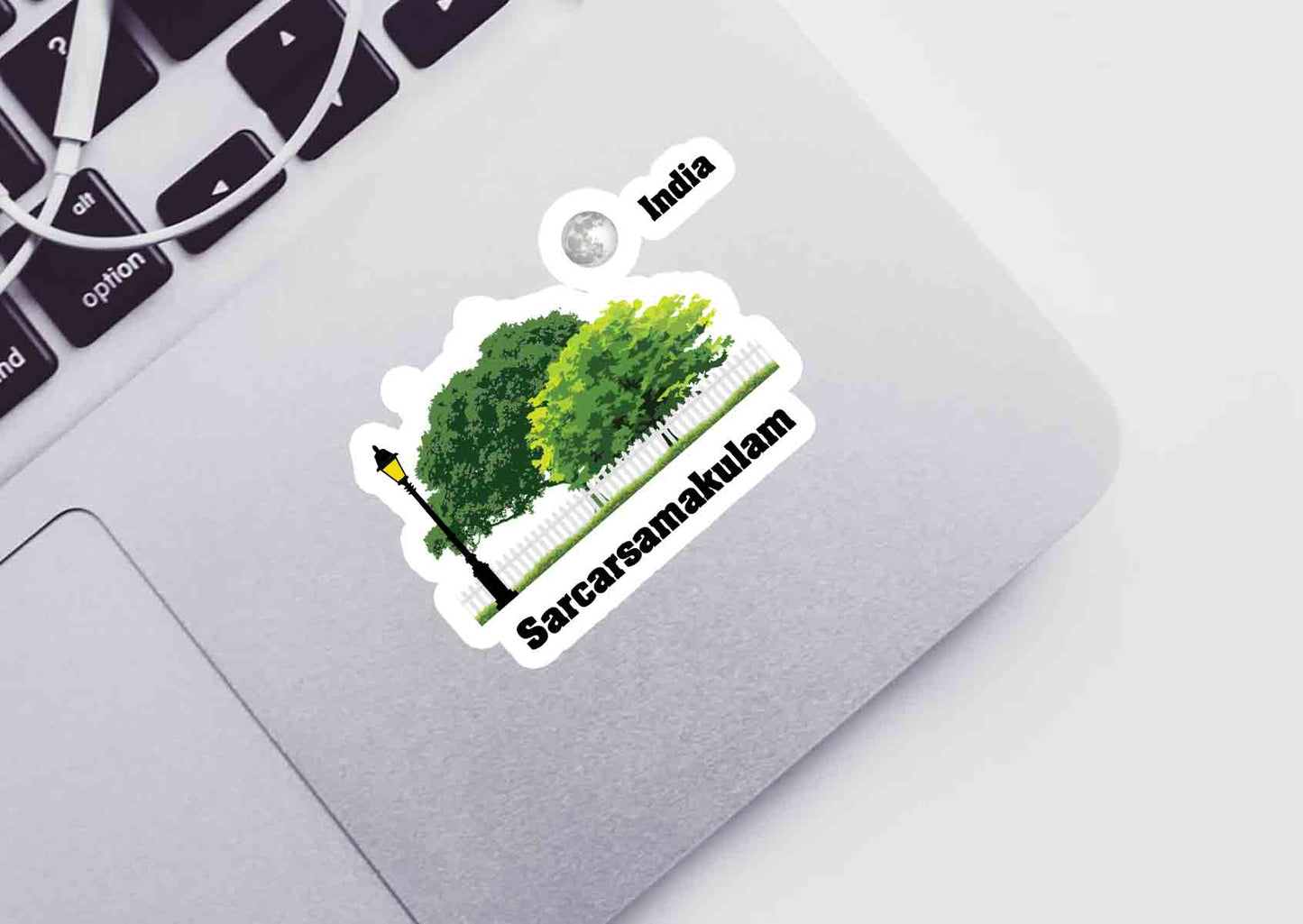 Sarcarsamakulam Home Trees Moon Shape Sticker