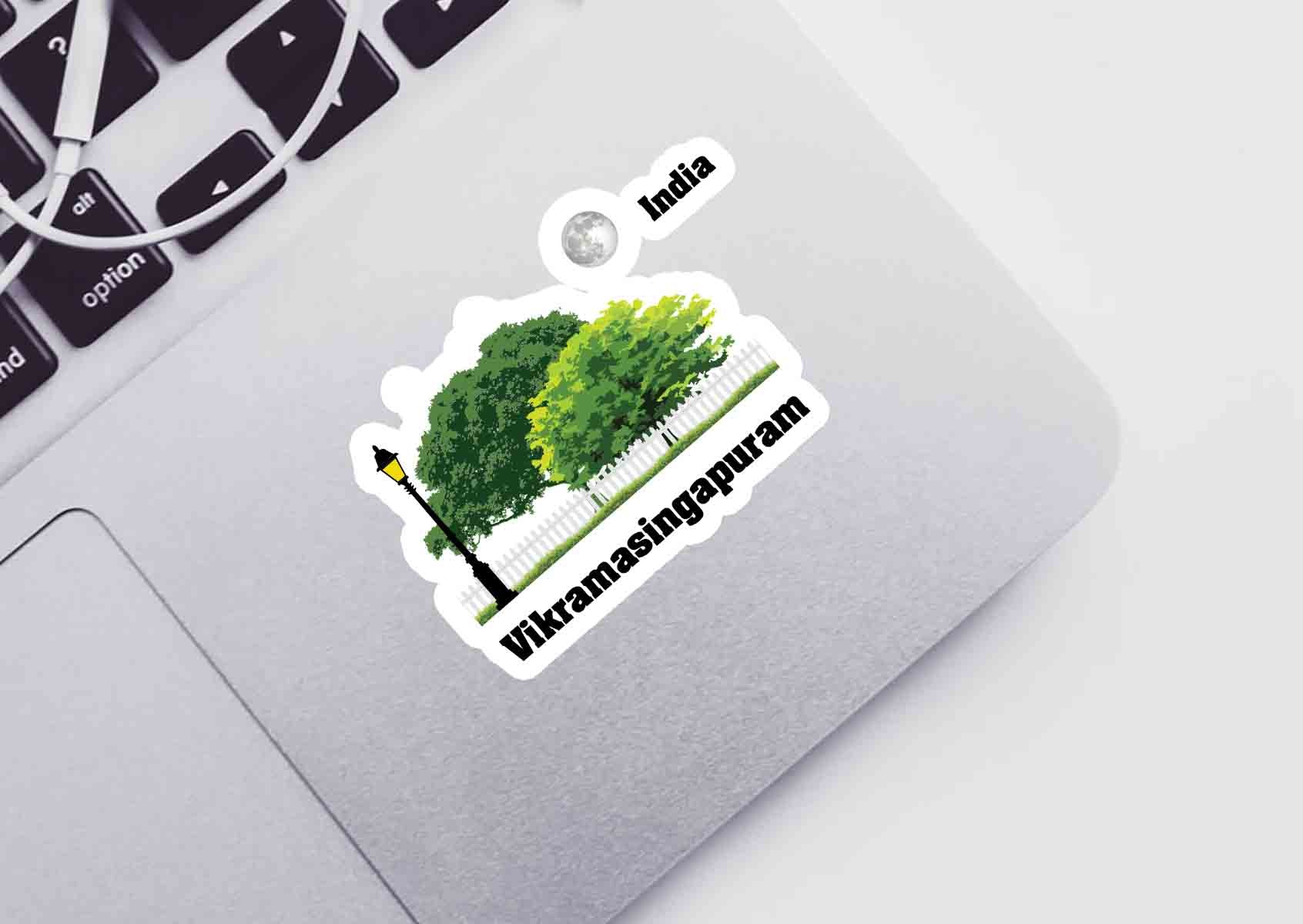 Vikramasingapuram Home Trees Moon Shape Sticker