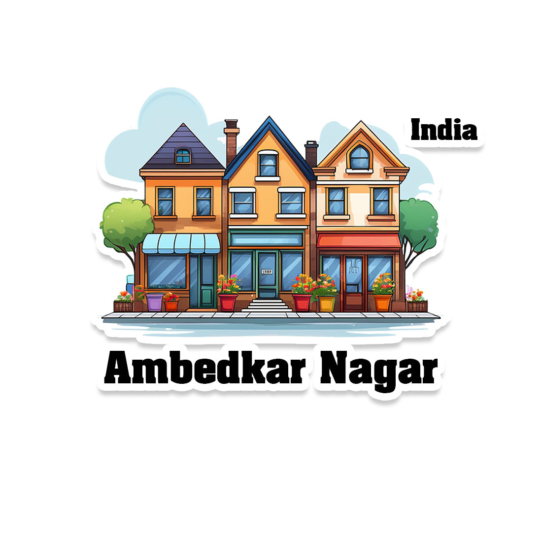 Ambedkar Three Home Offiec Shop Town Sticker & Magnet | Home Town Souvenirs