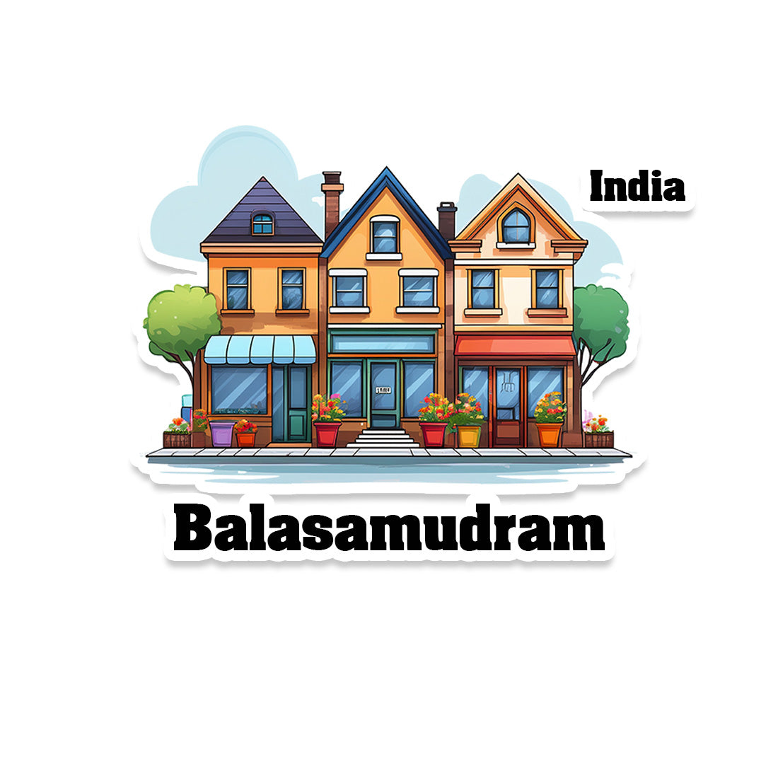 Balasamudram Three Home Offiec Shop Town Sticker & Magnet | Home Town Souvenirs