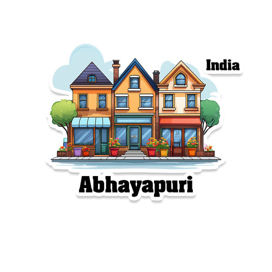 Abhayapuri Three Home Offiec Shop Town Sticker & Magnet | Home Town Souvenirs