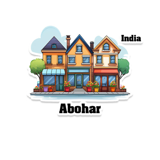 Abohar Three Home Offiec Shop Town Sticker & Magnet | Home Town Souvenirs