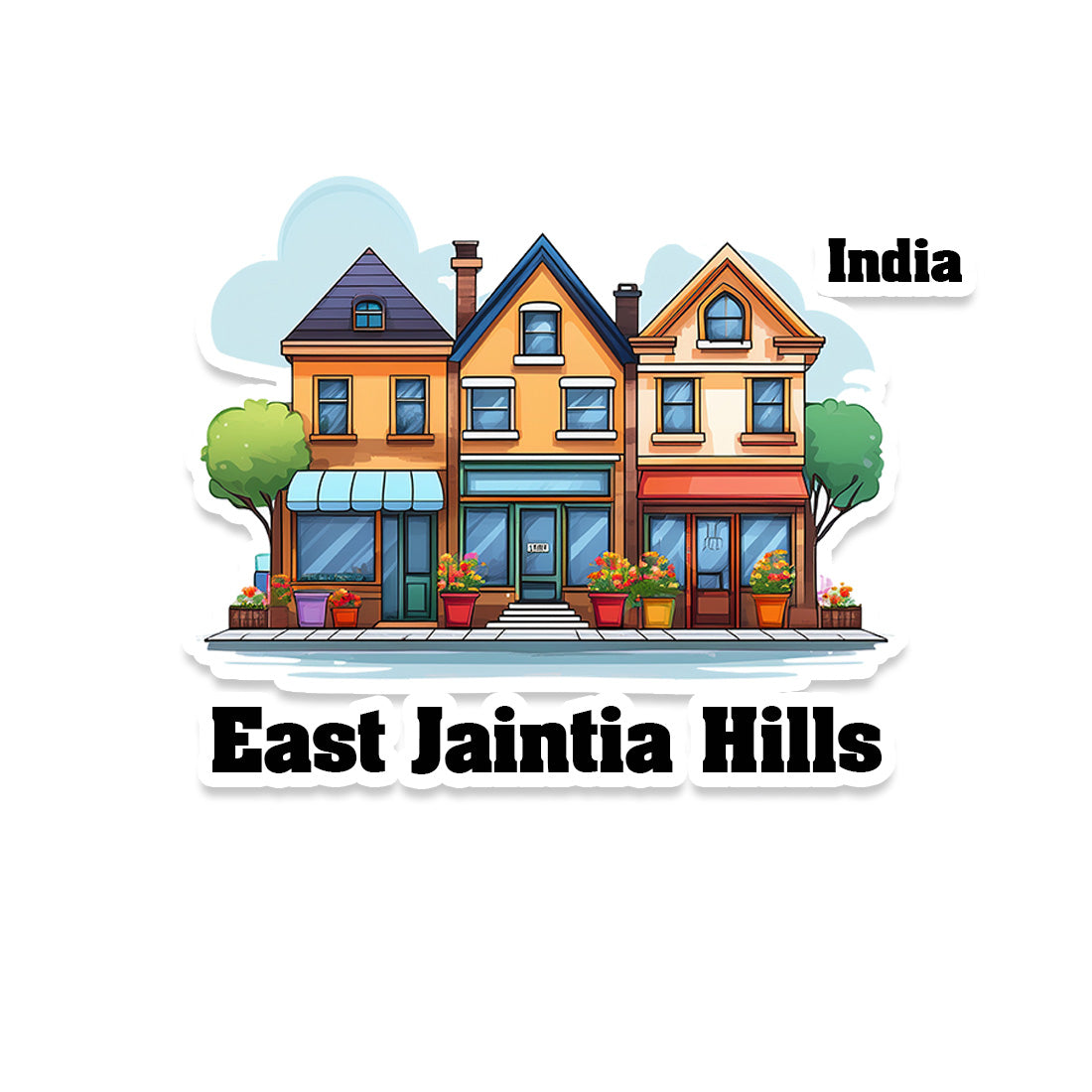 East Kameng Three Home Offiec Shop Town Sticker & Magnet | Home Town Souvenirs