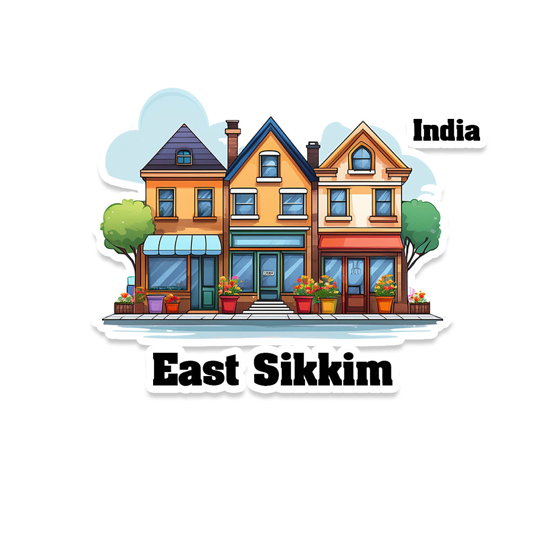East Singhbhum Three Home Offiec Shop Town Sticker & Magnet | Home Town Souvenirs