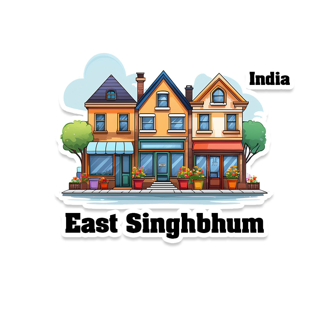 East Three Home Offiec Shop Town Sticker & Magnet | Home Town Souvenirs