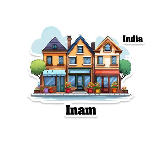 Inam Three Home Offiec Shop Town Sticker & Magnet | Home Town Souvenirs