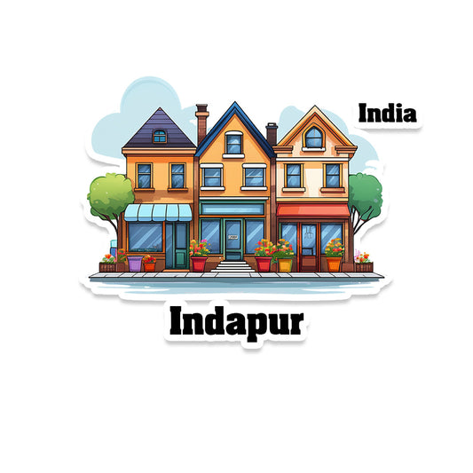Indapur Three Home Offiec Shop Town Sticker & Magnet | Home Town Souvenirs