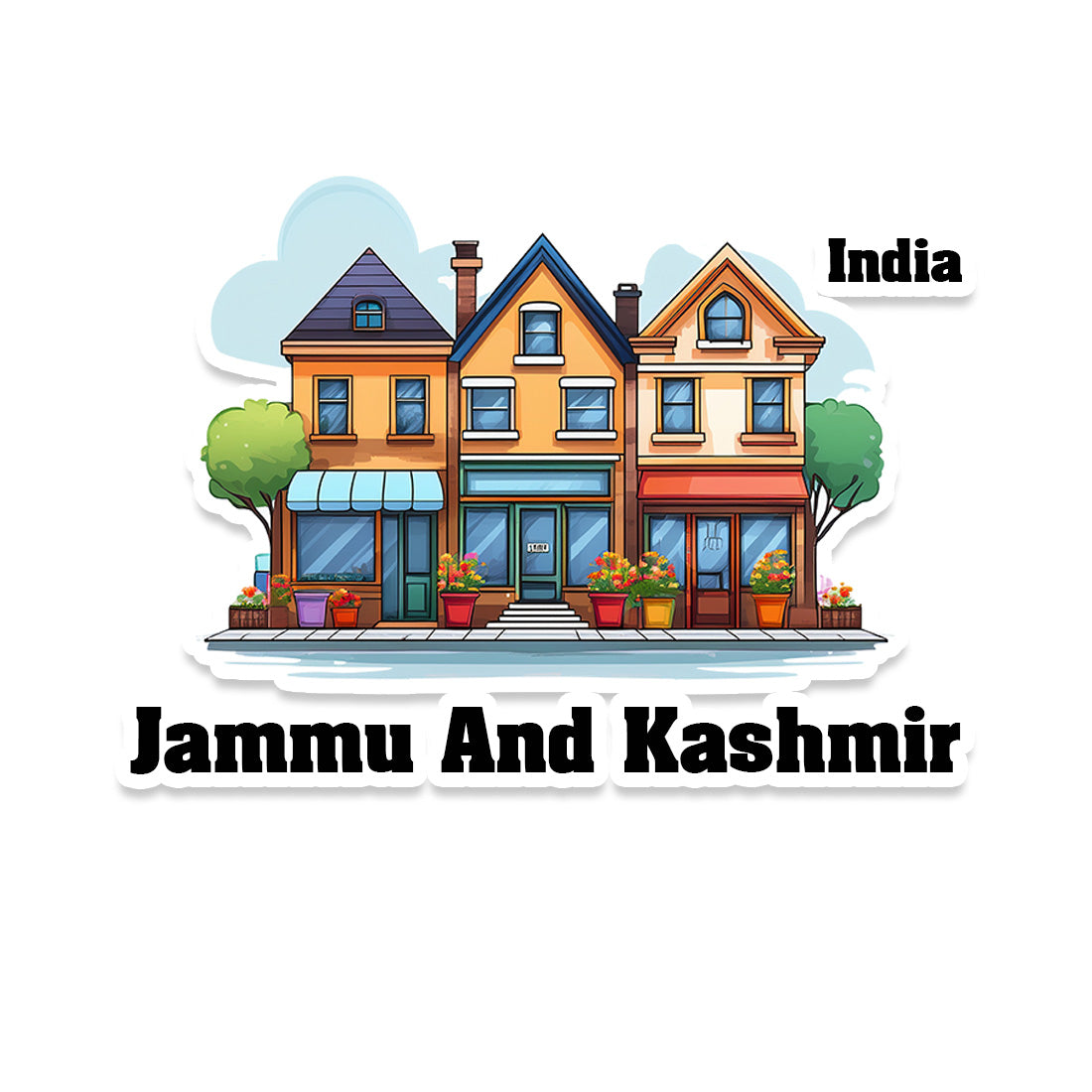 Jammu Three Home Offiec Shop Town Sticker & Magnet | Home Town Souvenirs