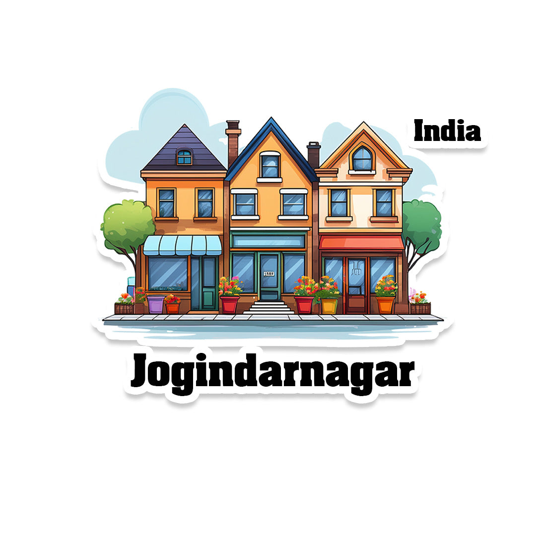Jogindarnagar Three Home Offiec Shop Town Sticker & Magnet | Home Town Souvenirs