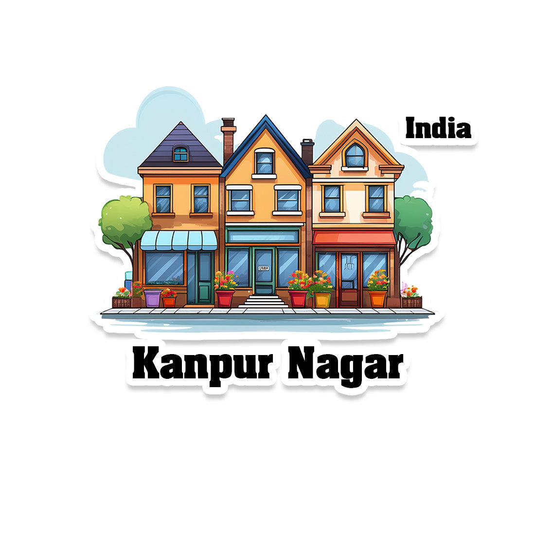 Kanpur Three Home Offiec Shop Town Sticker & Magnet | Home Town Souvenirs