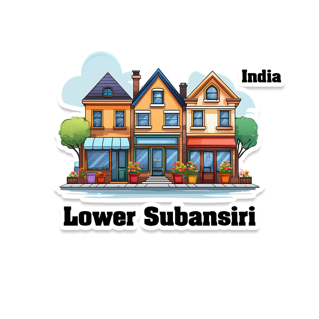 Lower Three Home Offiec Shop Town Sticker & Magnet | Home Town Souvenirs
