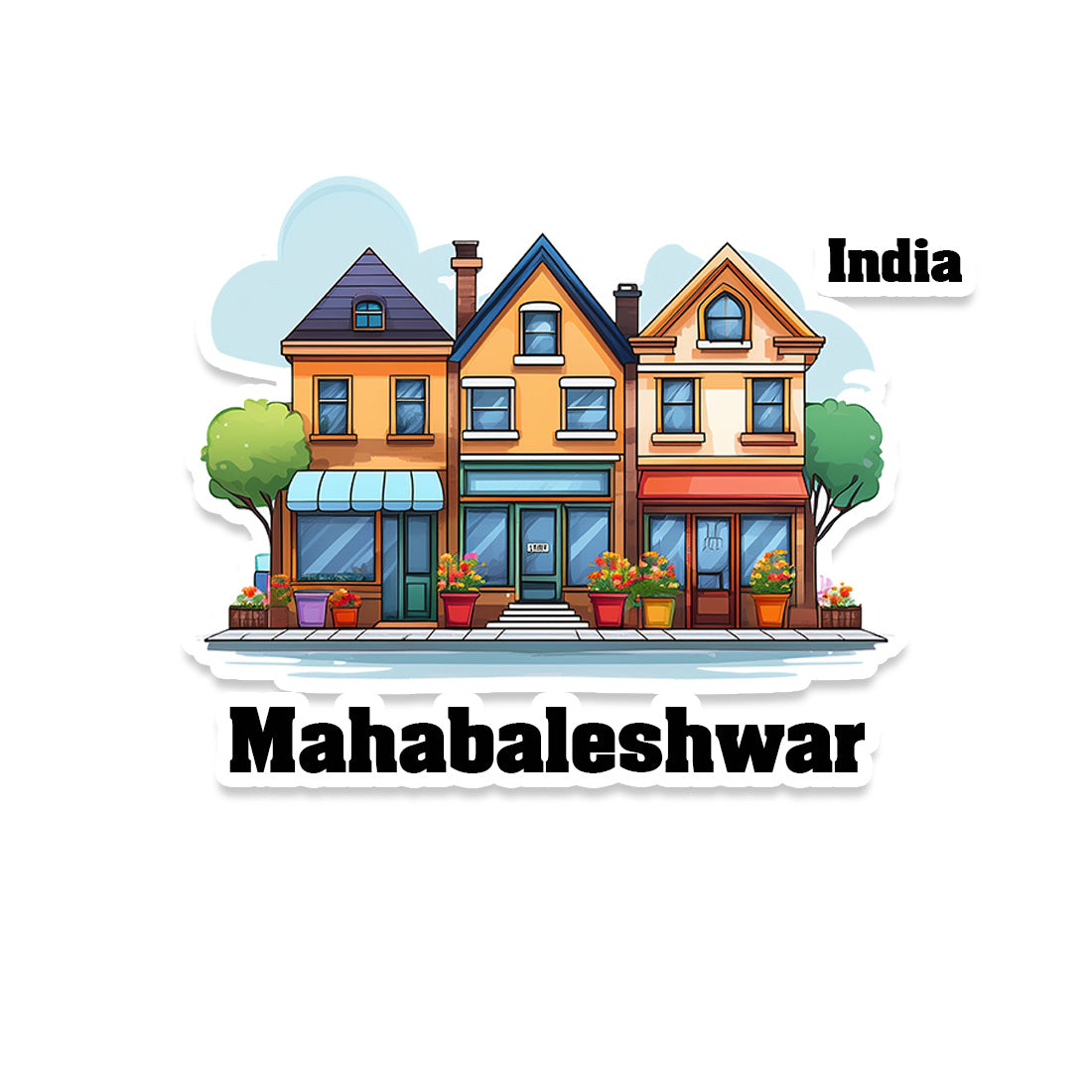 Mahabaleshwar Three Home Offiec Shop Town Sticker & Magnet | Home Town Souvenirs